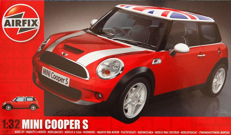 Airfix 1/32 Mini Cooper S Car Large Starter Set w/paint & glue Kit