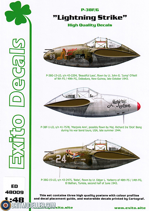 1/48 SCALE LOCKHEED P-38F/G LIGHTNING