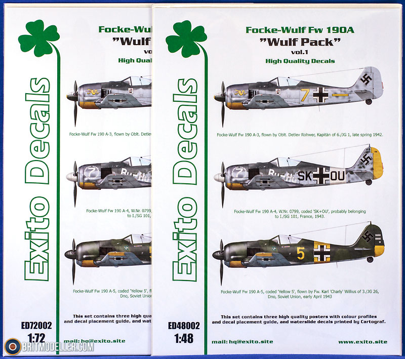 Focke Wulf Fw 190a Wulf Pack Vol 1 Ed48001 And Ed72002 Decals