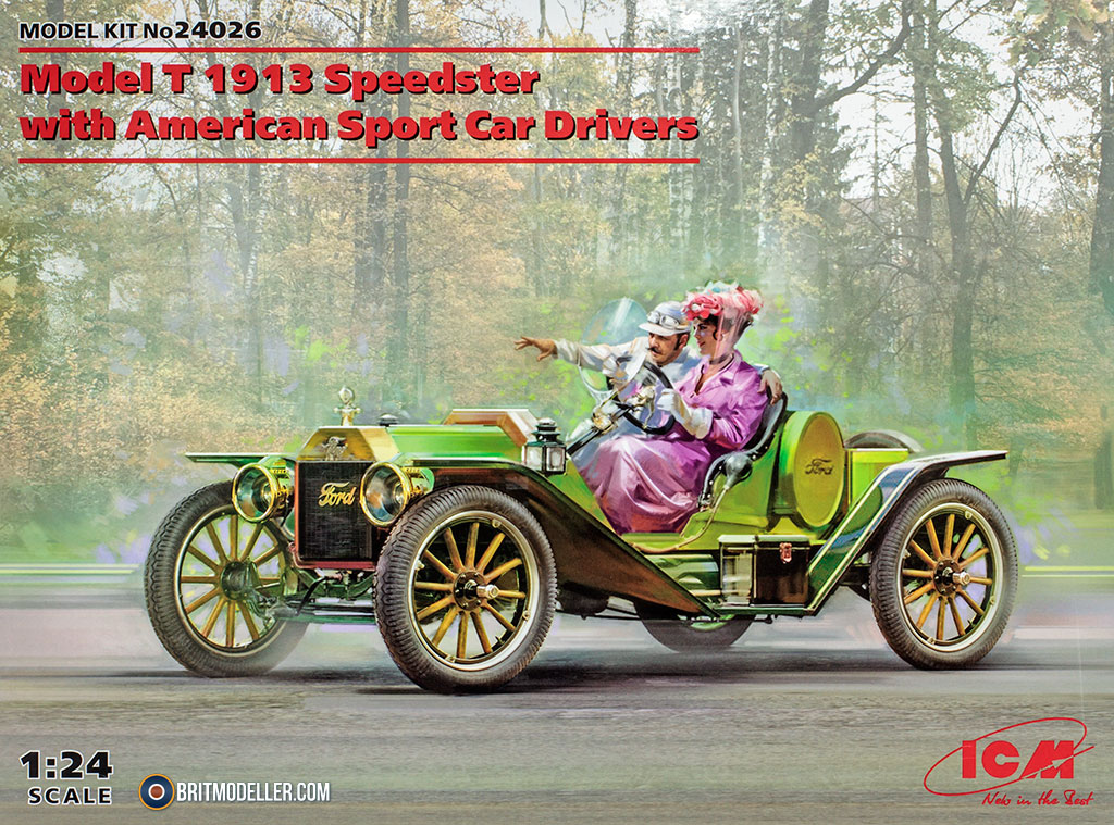 Model T 1913 Speedster with American Sports Car Drivers ICM 1:24