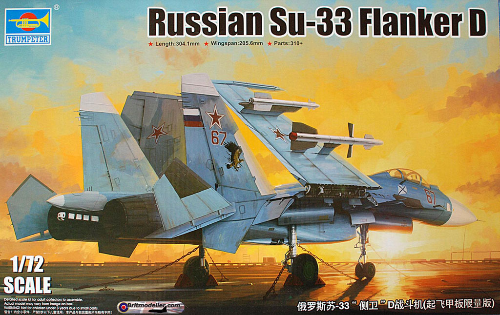 Russian Su-33 Flanker D (with carrier deck) - 1:72 Trumpeter - Kits ...