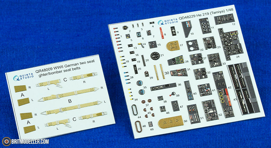 He.219 Uhu Interior 3D Decal (QD48229 for Tamiya) 1:48 - Aftermarket ...