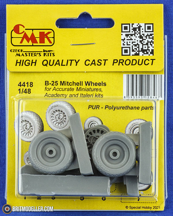 B-25 Mitchell Wheels (4418) 1:48 for Accurate Miniatures - Aftermarket ...