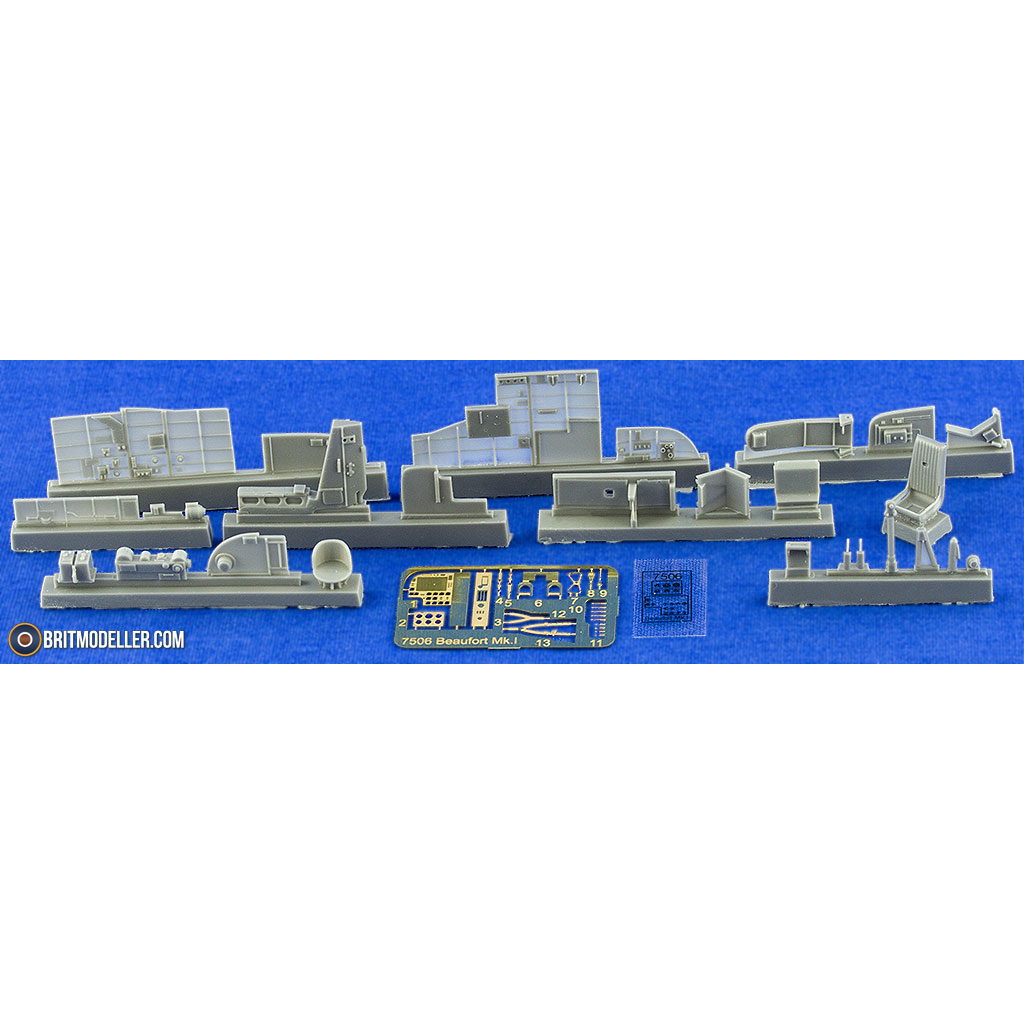 Beaufort Mk.I Cockpit & Dinghy Upgrade Sets (7506 & 7508 for Airfix) 1: ...